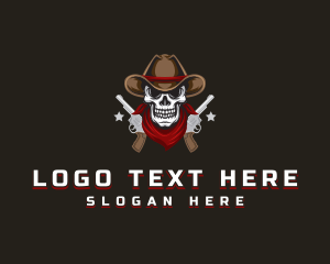 Scarf - Cowboy Skull Gun logo design