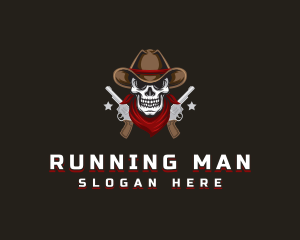 Cowboy Skull Gun Logo