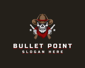 Gun - Cowboy Skull Gun logo design