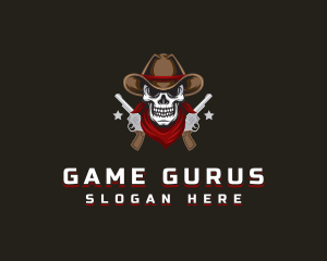 Cowboy Skull Gun logo design