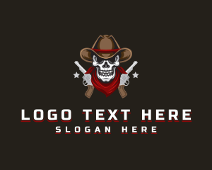 Gaming - Cowboy Skull Gun logo design