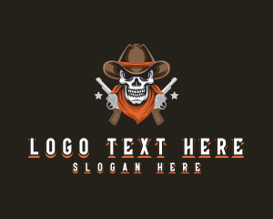 Cowboy Skull Gun logo design