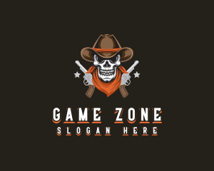 Cowboy Skull Gun logo design