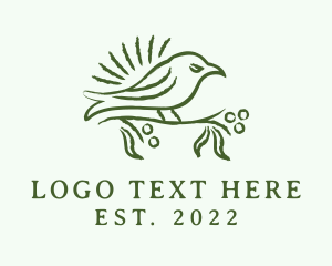 Sparrow - Finch Bird Drawing logo design