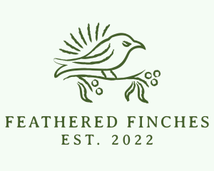 Finch Bird Drawing logo design