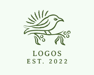 Nature Reserve - Finch Bird Drawing logo design