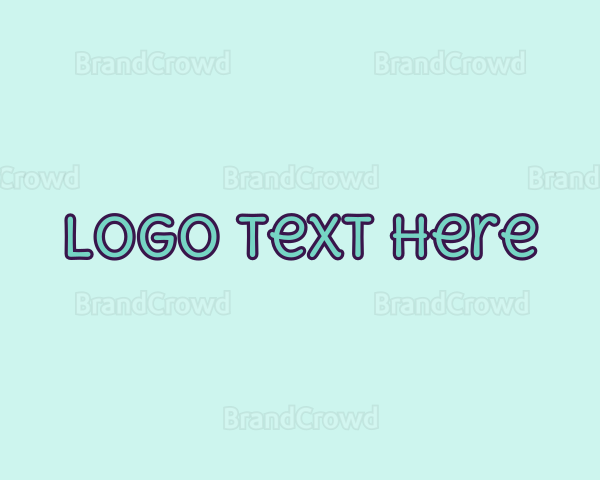 Blue Childish Text Logo