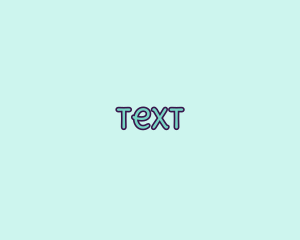 Blue Childish Text logo design