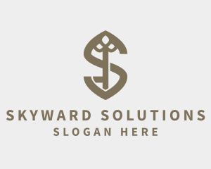 Elegant Ornate Key logo design