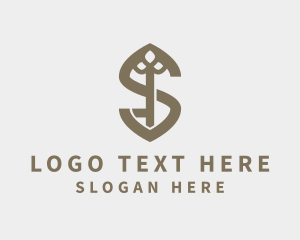 Retro - Elegant Ornate Key logo design