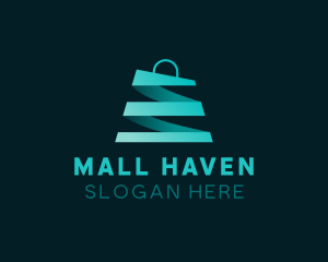 Shopping Mall - Grocery Shopping Bag E-Commerce logo design