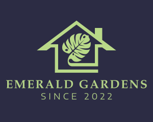 House Yard Plant Leaf logo design