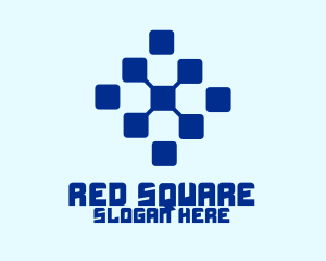 Blue Digital Squares logo design