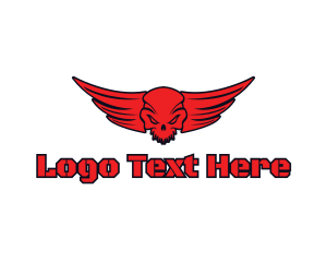 Skeletal - Red Devil Skull logo design