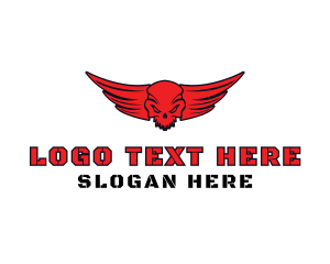 Dogfight - Devil Skull Wing logo design