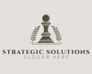 Strategy - Pawn Chess Piece logo design