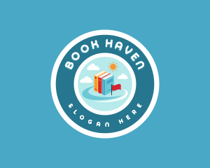 Library - Travel Book Library logo design
