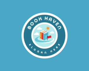 Library - Travel Book Library logo design