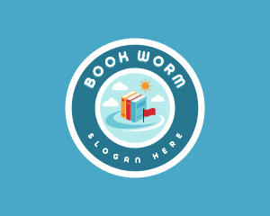 Book - Travel Book Library logo design