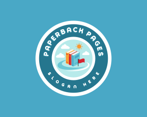 Book - Travel Book Library logo design