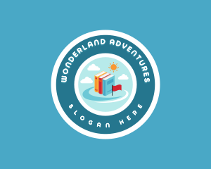 Travel Book Library logo design