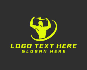 Gym - Human Electrician Power logo design