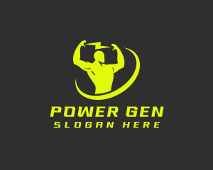 Human Electrician Power logo design