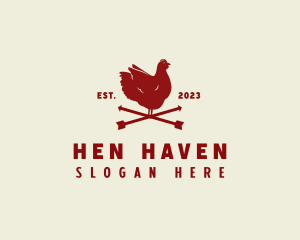 Arrow Rooster Poultry logo design