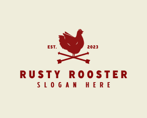 Arrow Rooster Poultry logo design