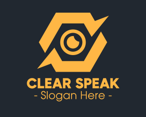 Yellow Hexagon Surveillance  logo design