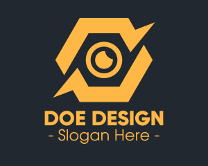 Yellow Hexagon Surveillance  logo design