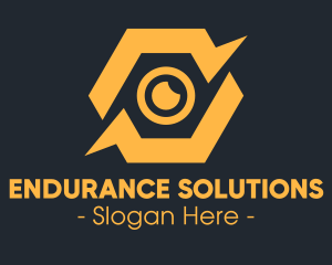 Yellow Hexagon Surveillance  logo design