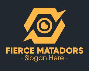 Yellow Hexagon Surveillance  logo design