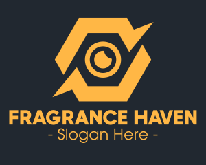 Yellow Hexagon Surveillance  logo design