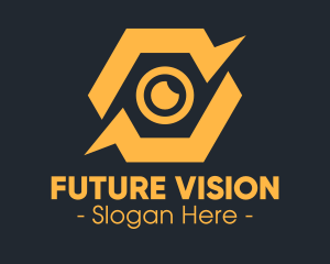 Yellow Hexagon Surveillance  logo design