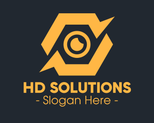 Yellow Hexagon Surveillance  logo design