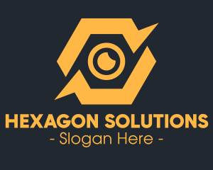 Hexagon - Yellow Hexagon Surveillance logo design