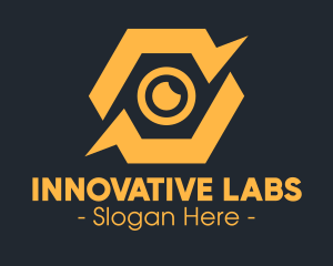 Yellow Hexagon Surveillance  logo design