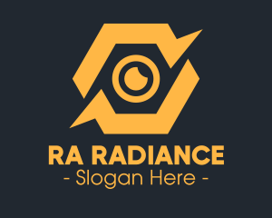 Yellow Hexagon Surveillance  logo design