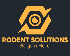 Yellow Hexagon Surveillance  logo design
