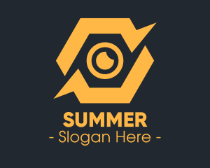 Yellow Hexagon Surveillance  logo design