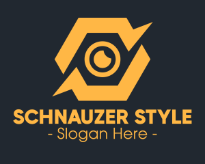 Yellow Hexagon Surveillance  logo design