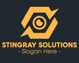 Yellow Hexagon Surveillance  logo design