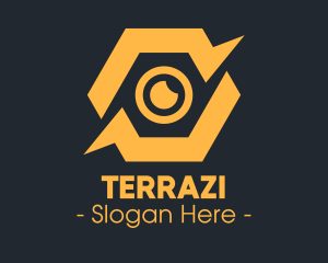 Yellow Hexagon Surveillance  logo design