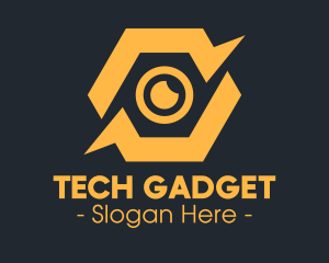 Device - Yellow Hexagon Surveillance logo design