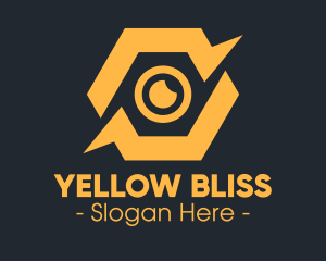 Yellow Hexagon Surveillance  logo design