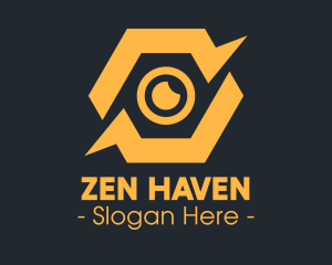 Yellow Hexagon Surveillance  logo design