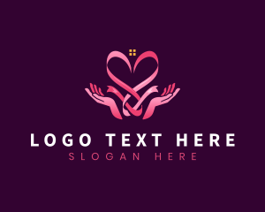 Organization - Ribbon Heart Hands logo design