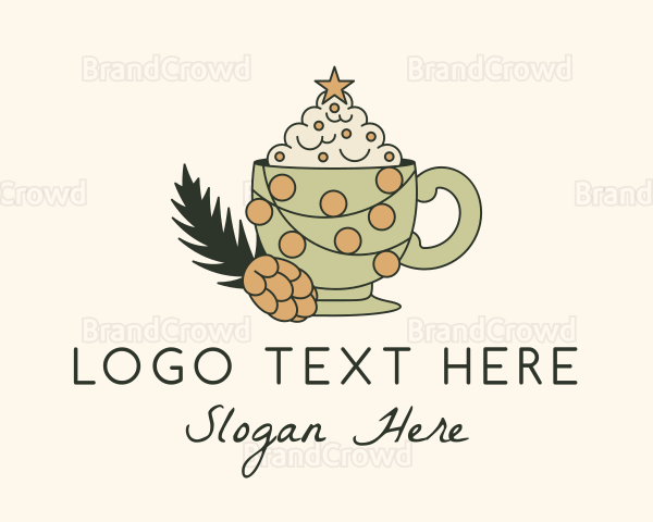 Christmas Coffee Frappe Cup Logo