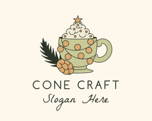 Christmas Coffee Frappe Cup logo design